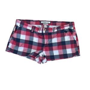 Abercrombie Plaid Women’s Shorts Size 8 Low Rise Stretch-Y2K Summer Vibe